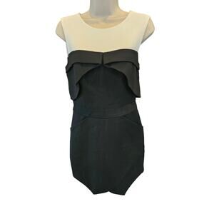 NWT BCBGMaxazria Anissa Dress Size 2 Black White Mini Pencil Dress formal chic